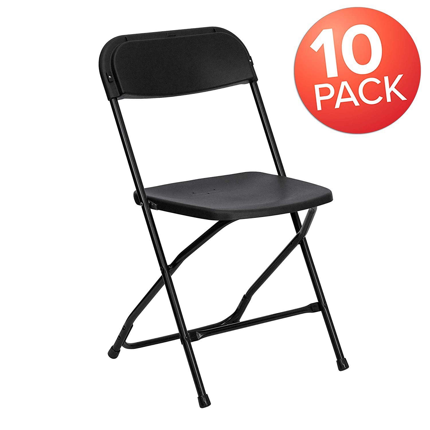 AJP Distributors 10 Pack Premium Plastic Folding Chairs Wedding Party Outdoor Indoor Office Meeting House Dinner Diner 800 lb Capacity