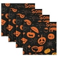 thumbnail image 5 of Qxltty Pattern Of Black and Orange Halloween Symbols Napkins 20×20in Perfect for Parties Dinners Weddings Cocktail Housewarming Cloth Napkins Set of 6, 5 of 8