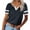 Navy Blue, variant on Sherrylily Summer Womens V Neck Tops Color Block Tunic Short Sleeve Casual Fashion T Shirts