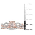 thumbnail image 3 of Everly Women's Morganite 10k Rose Gold Bridal Set, 3 of 9