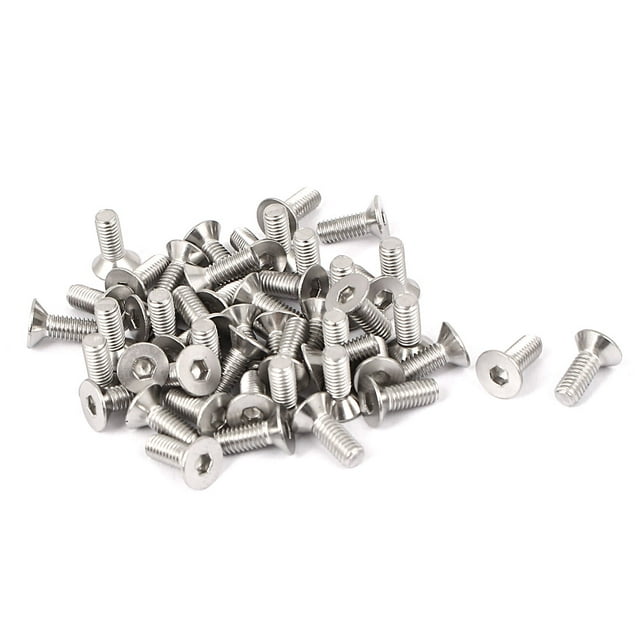 Unique Bargains M3x8mm Stainless Steel Hex Socket Flat Head Countersunk Bolts Screw 50pcs