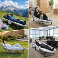 thumbnail image 6 of Simenmax Folding Camping Cot with Headrest and Mattress, Portable Sleeping Bed Cot, Heavy Duty Cot Bed for Camping, Office, Travel,Gray, 6 of 7