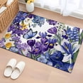 thumbnail image 5 of Purple Blue Flower Front Door Rugs 2x3 ft Watercolor Purple Blue Floral Butterfly Small Rug for Entryway Non Slip Washable Bathroom Door Mat Absorbent Floor Mat for Indoor Entrance, 5 of 9