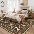 thumbnail image 4 of Garvee 4'x6' Floral Area Rug Animal Cat Carpet, Washable Boho Rugs Non Slip Low Pile Soft Indoor Floor Mat for Living Room Bedroom Dining Room, Brown, 4 of 9