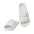 thumbnail image 5 of Wensltd Women Flat Slide Slippers Open Toe Soft Sole Lightweight Wide Width Daily Outdoor Walking Slippers White, 5 of 5