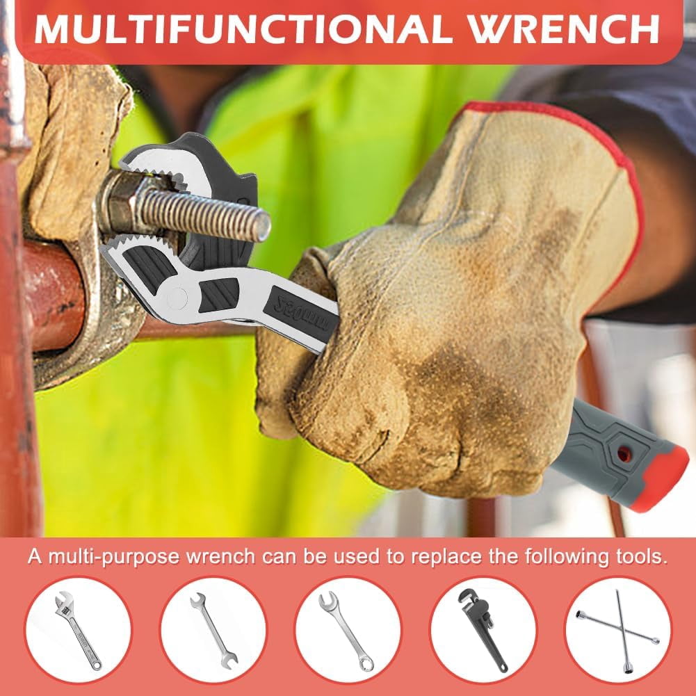 2PCS Adjustable Wrench, 7-15mm,15-35mm Self-Adjusting Quick Wrench,Multifunctional Self-Locking Pipe Wrench Tool,Auto Size Rapid Wrench for Car,Bicycle, Plumbing Repairs