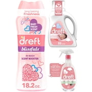 Dreft Baby Laundry Care Essentials Bundle: Detergent, Scent Booster & Stain Remover