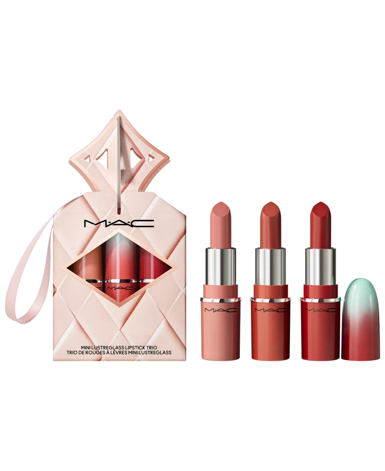 Mac Mini Lustreglass Lipstick Trio Set- Nude Neutral - Spice it up & Thanks, its Mac & Business Casual 0.05oz Each