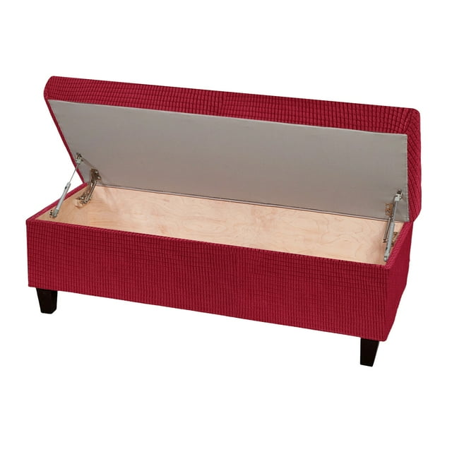 Funda de banco elástica rectangular con bandas elásticas, tamaño grande, rojo vino