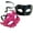 Fuchsia Black, variant on MASQ Brocade Lace Masquerade Ball Mask Pair Burlesque Mardi Gras Birthday Prom Wedding Party