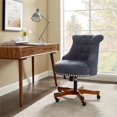 thumbnail image 3 of Linon Sinclair Chaise de Bureau en Bois Rembourrée Bleu Foncé, 3 of 10