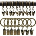 thumbnail image 2 of 1 Inch Metal Curtain Rings with Clips in Bronze, Curtain Hangers Clips, Drapery Clips with Rings, Set of 20, 2 of 7