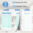 thumbnail image 2 of 5 Pack Guest Check Books, Server Note Pads for Restaurant, Green Waiter Checkbook, Waitress Notepad, Food Receipt Book, Restaurant Order Pad 50 Sheets/Pack, 250 Total Tickets, 2 of 5