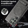 thumbnail image 2 of for Samsung Galaxy s24 Ultra Case Leather [Compatible with Magsafe Wireless Charging] Magnetic Cover Stand Funda para S 24 Ultra 6.8 '' 5G 2024 Rugged Best Phone Cases Gray, 2 of 11
