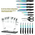 thumbnail image 3 of Marco Almond KYA35 14-Piece Super Sharp Cutlery Rainbow Knife Set with Acrylic Stand Dishwasher Safe Kitchen Knives Stainless Steel, 3 of 6