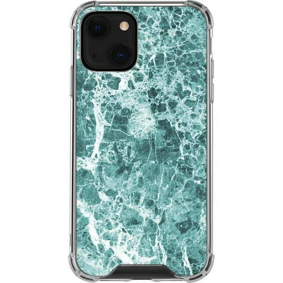 Skinit Marble Crushed Turquoise iPhone 13 Clear Case