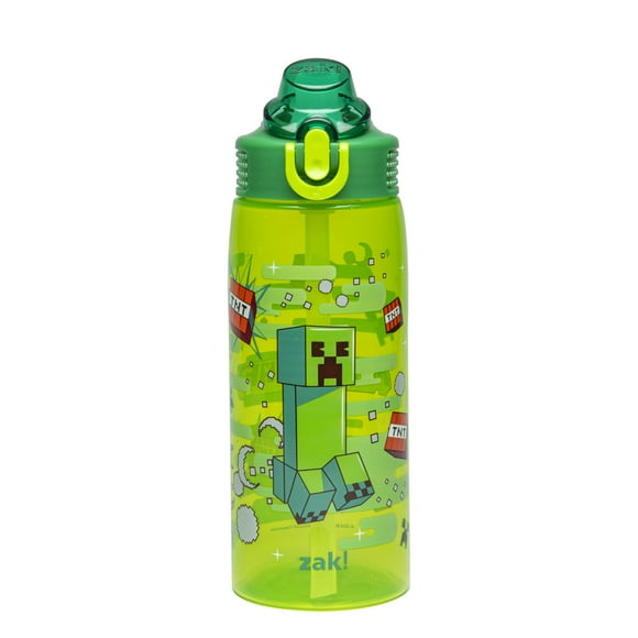 Botella de agua Zak Designs Minecraft Sage de 750 ml con pajita