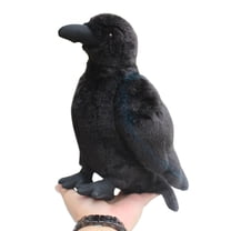 Realistic Crow Plush, Cute Black Raven Stuffed Animal Plush Pillow Toys, Soft Little Bird Raven Stuffed Toys Doll for Birthday Kids Gifts Home Decor 9.84''