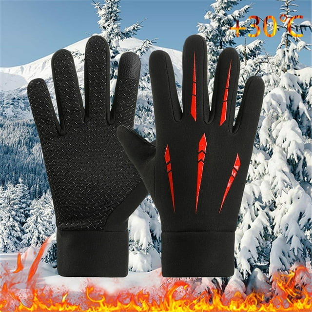 Gants Rouges Mitaines Gants de Cyclisme d'Hiver Écran Tactile Isolés Thermiques et Unisexes Plusieurs Couleurs