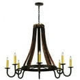 thumbnail image 3 of Meyda Tiffany 135754 Barrel Stave Madera 8 Light 50" Wide Taper Candle Style Chandelier -, 3 of 5