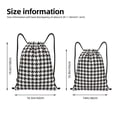 thumbnail image 4 of Drawstring Backpack - Houndstooth Black And White Splash Proof Small Drawstring Gym Bag for Women Men, Cinch Sports String Bag Backpack for Travel Swimming Beach, 4 of 8