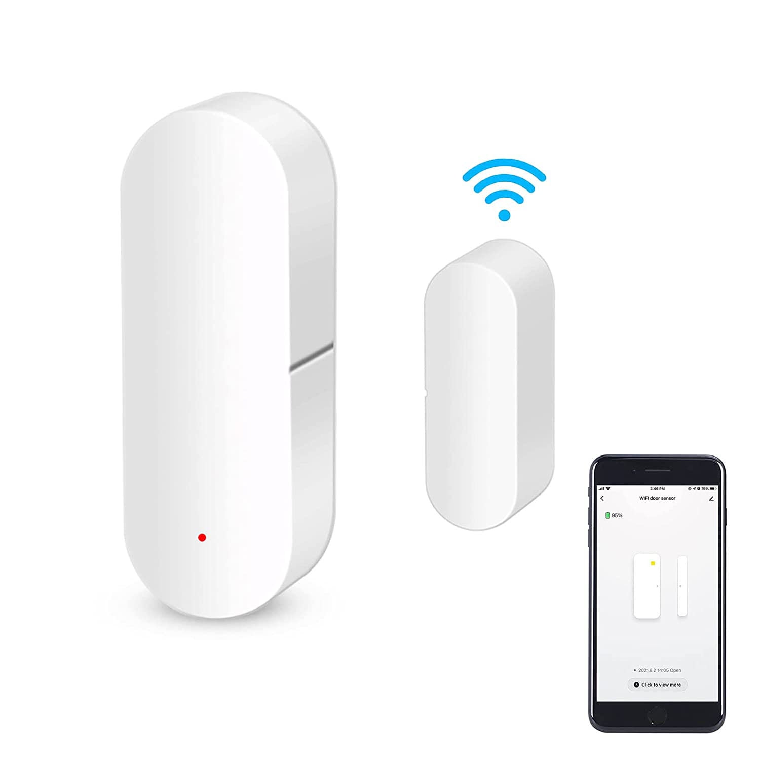 WiFi Door and Window Sensors,Tuya Smart Alarm with Free Notification