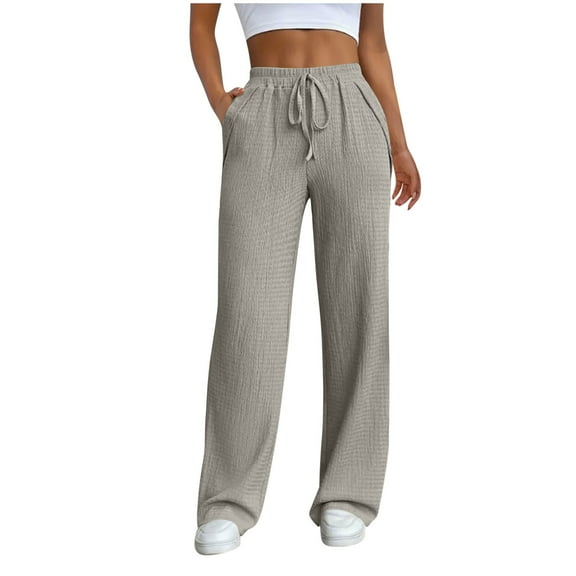 Lounge Pants Women Sevevn Women's Wide Leg Palazzo Pants Casual Loose Lounge Pants Beach Trousers with Pockets