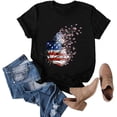 thumbnail image 2 of Ruyang Summer Tops for Women, Women's Fashion Casual Independence Day Printed Shirt Tops Round Neck Short Sleeve T Shirt, 2 of 4