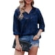 thumbnail image 1 of SAYOO Camisas elegantes para mujer, blusa de gasa con botones de manga larga de jacquard de color puro SAYOO  S M L XL XXL, 1 of 5