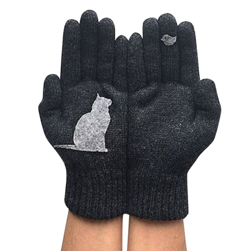 Cute Cartoon Cat And Bird Printed Gloves Thick Pakistan Ubuy