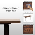 thumbnail image 2 of VIVO Rustic Vintage Brown 55" x 24" Square Corner Table Top for Standing Desk Frames, 2 of 4