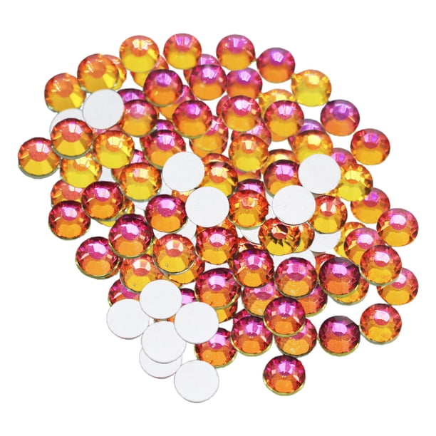 288 piezas adornos decoraciones piedras para decoración de uñas diamantes de imitación con parte posterior plana para pinza para el cabello Naranja 7mm