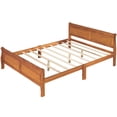 thumbnail image 5 of Jopath Queen Platform Bed, Wood Bed Frame with Headboard and Wood Slat Support for Teen and Adult Oak, 5 of 8