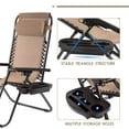 thumbnail image 3 of FDW Zero Gravity Lawn Lounge Chairs Set of 2 with Pillow and Cup Holder,Tan, 3 of 7