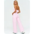 thumbnail image 3 of PISONIC Womens Workout Sets Two Piece Halter Crop Top Matching Straight Leg Pants Gym Work Pilates Outfits, 3 of 6