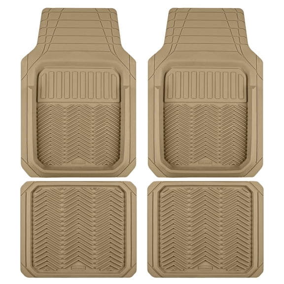 Rubbermaid 4Piece Deep Tray Mat Tan- Universal Fit,25WM60