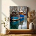 thumbnail image 6 of Fishing Boats Harbor Canvas Painting，Coastal Nautical Wall Decor for Living Room Bedroom Office Home, 6 of 8