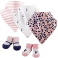 thumbnail image 2 of Yoga Sprout Baby Girl Cotton Bandana Bibs and Socks 5pk, Fresh, One Size, 2 of 2