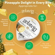 Gelatein Plus Pineapple: 20 grams of protein. Ideal for clear liquid diets, swallowing difficulties, dialysis and oncology. Great pre or post-workout snack. (36 pack)