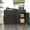 thumbnail image 2 of Metal Storage Cabinet, Locking Storage Cabinet with Doors and 1 Drawer, Metal Cabinets for Office/Home/Garage 36.2" H x 28" W x 15.7" D (Black), 2 of 6