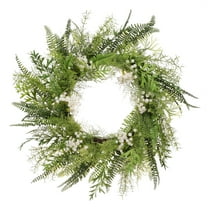CC Christmas Decor Babysbreath Floral Artificial Spring Wreath, 24-Inch, Unlit