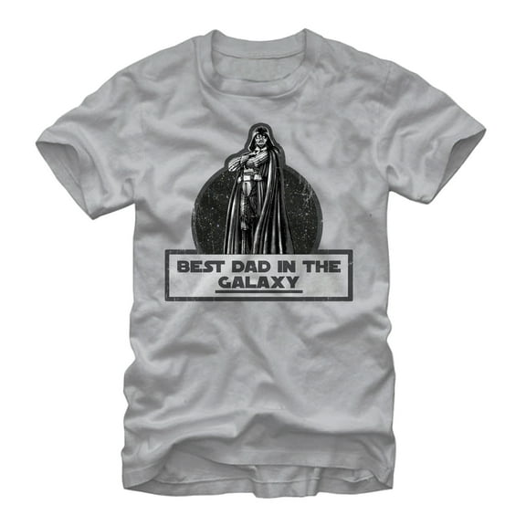 Men's Star Wars Vader Best Dad in the Galaxy  Graphic Tee Silver 2X Large