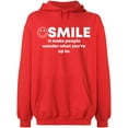 thumbnail image 2 of OXI Hoodie Sweatshirt - Smile It Make People, Basic Casual Hoodie for Men's and Women Fleece Hoodie Long Sleeve - Red Medium, 2 of 3