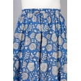 thumbnail image 3 of Women Blue Cotton Soft Maxi Skirt, Flowy Boho Style White Floral Hand Block Print with Elastic Waist, XXL, 3 of 6