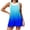 Blue, variant on Summer Rompers for Women Gradient Overall Shorts for Beach Vacation Casual Sleeveless Wide Leg Short Jumpsuit with Pocket