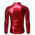thumbnail image 2 of Floenr Mens T Shirts,Men Autumn Lapel Cool Sequined Casual Hot Stamping Process Dance Shirt, 2 of 3