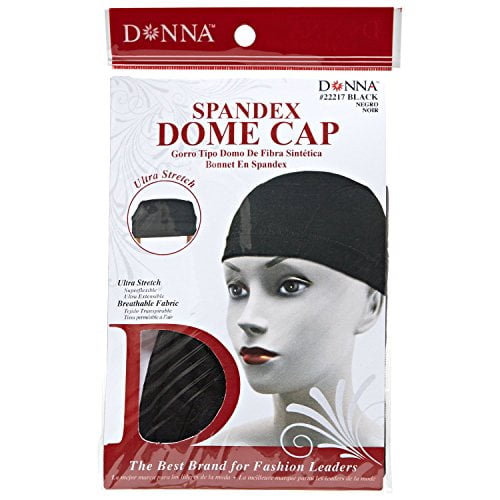 Donna Collection Black Spandex Dome Cap