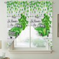thumbnail image 2 of St. Patrick's Day Swag Valances for Windows, Kitchen Curtains 36 Inch Length 2 Panels Set, Spring Lucky Grass Truck Gray Wood Short Curtains for Small Windows Rod Pocket Cafe Curtains Drapes 28"x36", 2 of 8