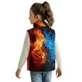 thumbnail image 2 of Garronmavis Ice and Fire Zippered Vest Stand Collar Boys Vest Size 9-10 Comfortable Winter Lightweight Sleeveless Fleece Jacket with Pocket Stylish Fall Outfits Fashion Clothing, 2 of 7