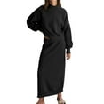 thumbnail image 1 of JHLZHS Robe Blanche Femmes Ensemble Jupe Chandail 2 Pcs Tenues Col Manches Longues Tricot Maxi Longue Jupe Ensembles Survêtement Robes d'Été Robe d'Été, 1 of 5